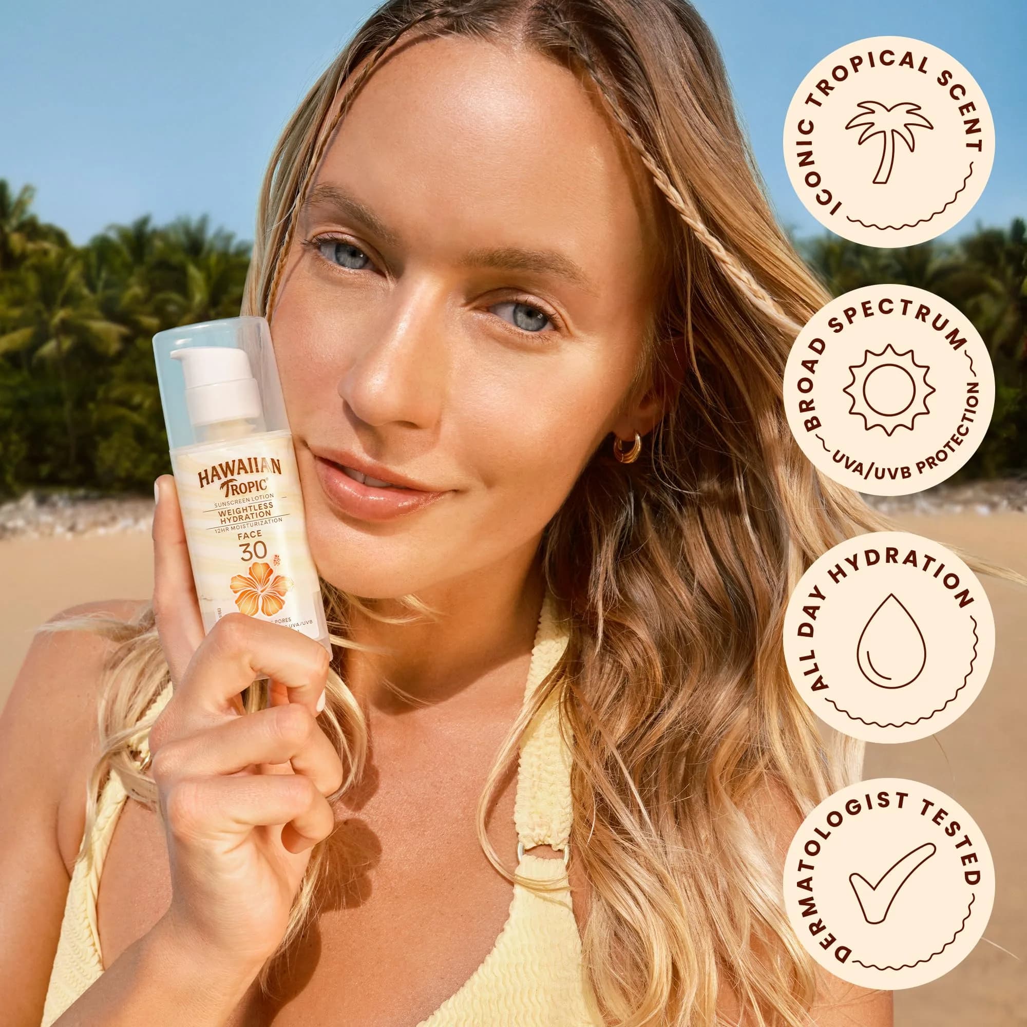 Hawaiian Tropic Weightless Hydration SPF 30 Face Sunscreen 50ml (1.7 Fl Oz) | Dermatologist-Tested for All Skin Types - view 5