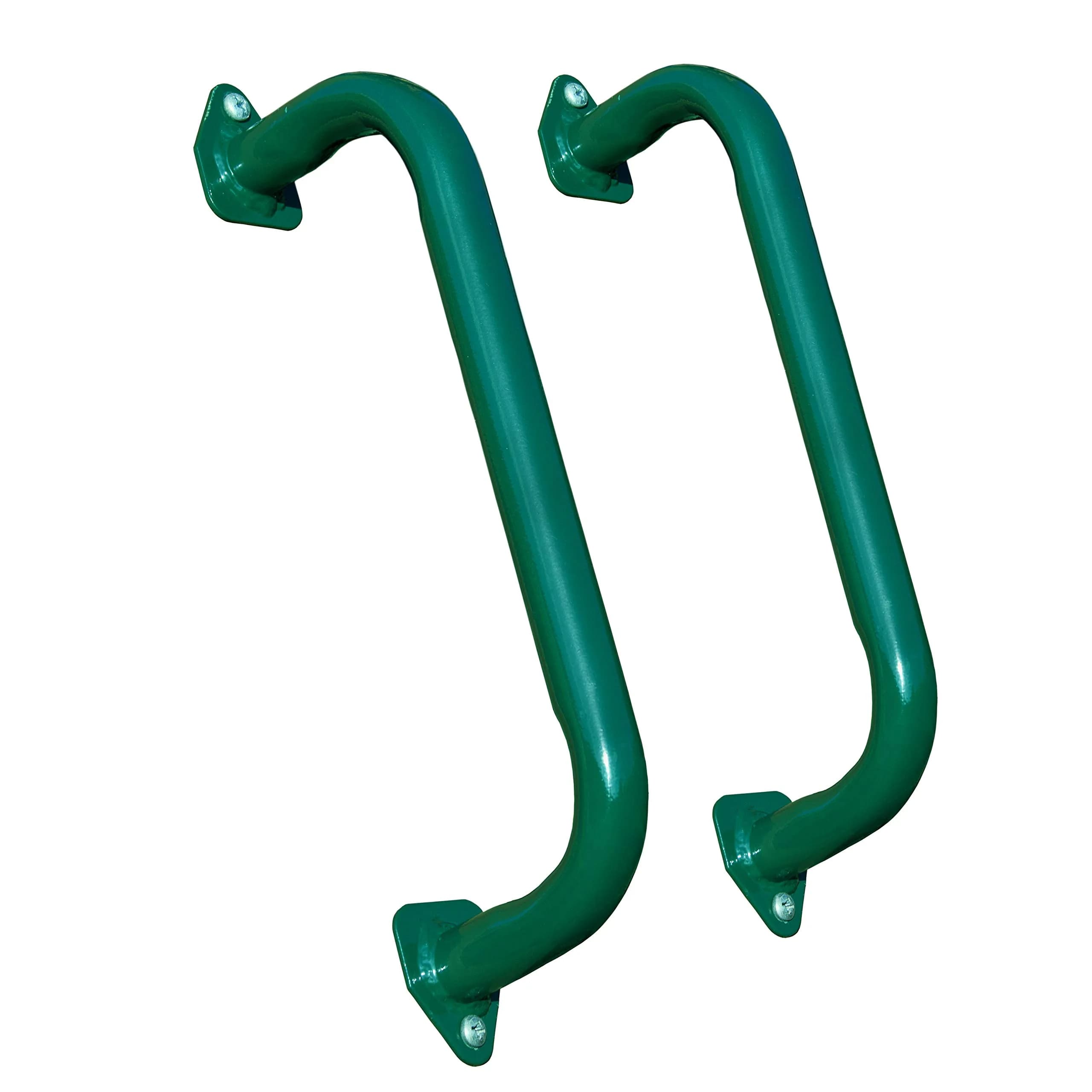 Gorilla Playsets 16" Safety Handles for Swing Sets & Playhouses, Green | Heavy Duty Metal Construction — Green