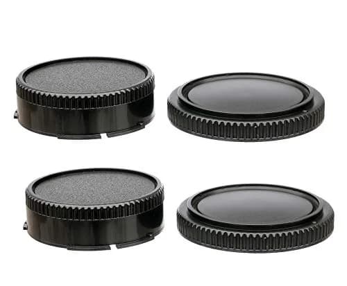 Fotasy FD Mount Rear Lens Dust Cap Body Cover for Canon FD Cameras & Lenses (2 Packs, Black) | Protects Sensor & Optics thumbnail 1