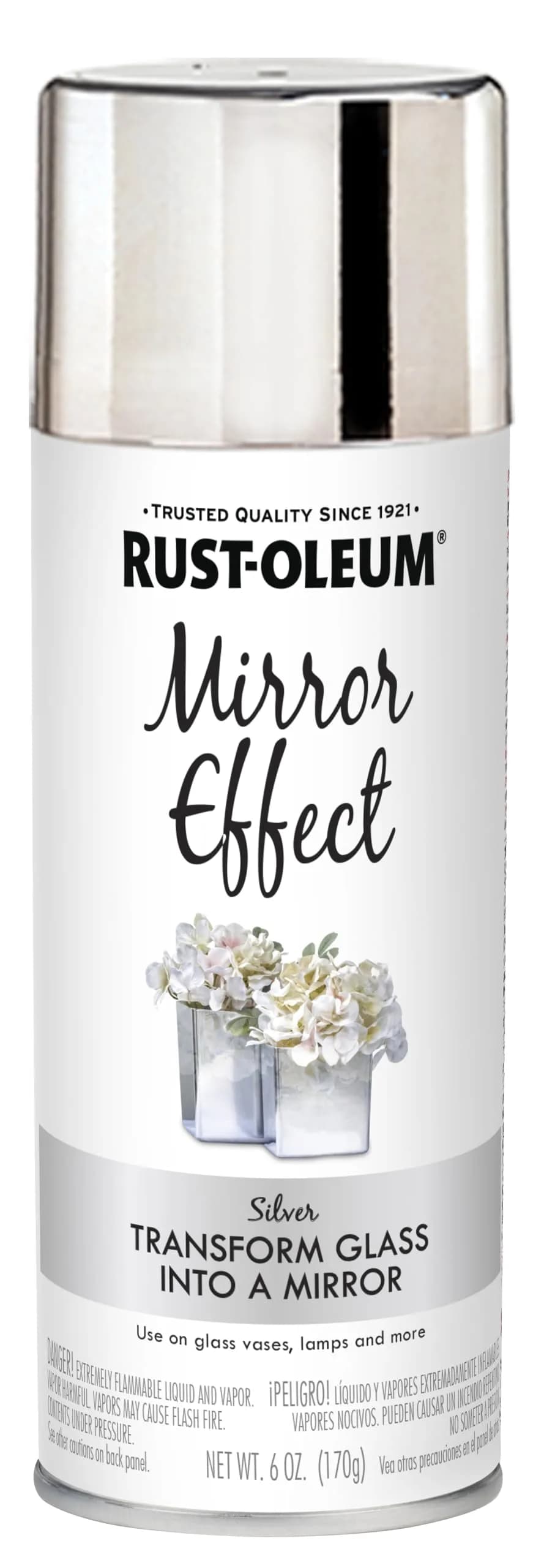 Rust-Oleum Specialty Mirror Effect Spray Paint Silver 177ml (6 oz) | Creates a Mirror-Like Finish on Glass - main product image