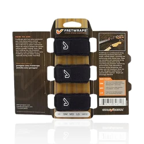 Gruv Gear FretWrap String Dampener 3 Pack Small Black | Reduces Unwanted String Noise for Bass & Guitar thumbnail 1
