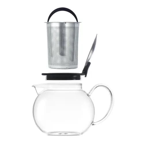 FORLIFE Bola Glass Teapot with Basket Infuser 25oz./750ml., Lime | Borosilicate Glass & Stainless Steel thumbnail 3