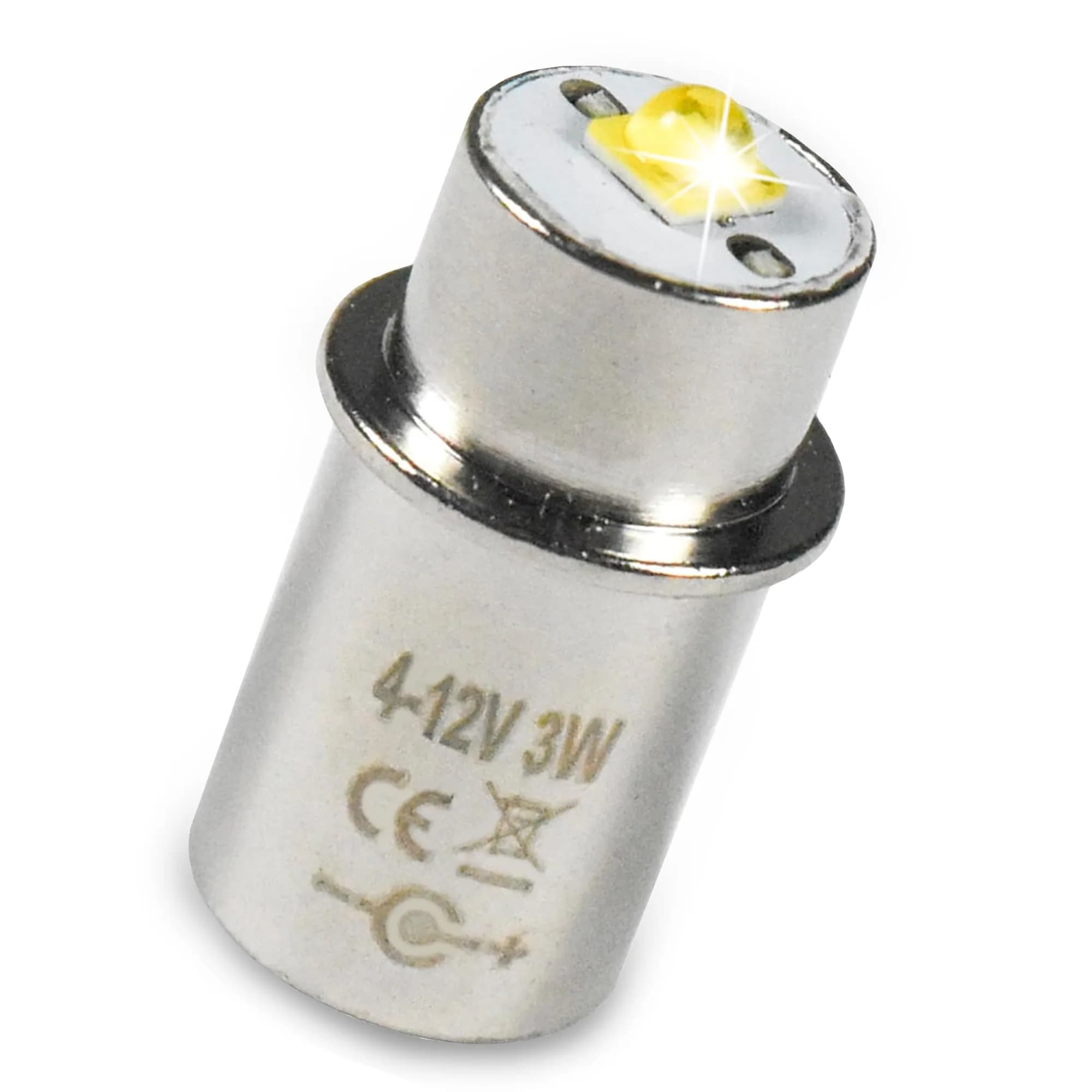 HQRP 3W MagLight LED Bulb Upgrade, DC 4-12V Flashlight Replacement, 260LM Cool White 6000K | Brighter, Energy-Efficient LED Upgrade — White