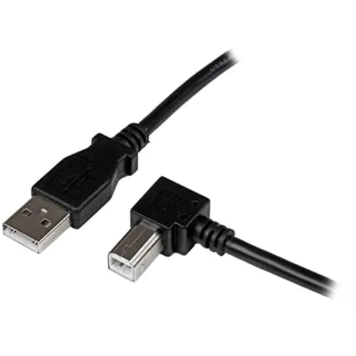 StarTech.com 1m (3.3ft) USB 2.0 A to Right-Angle B Cable | Connect Hard-to-Reach Peripherals thumbnail 1