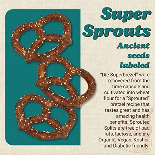 Unique Snacks Sprouted Splits Pretzels 8 Oz Pack of 12 | Unsalted, Homestyle Baked, Kosher thumbnail 4