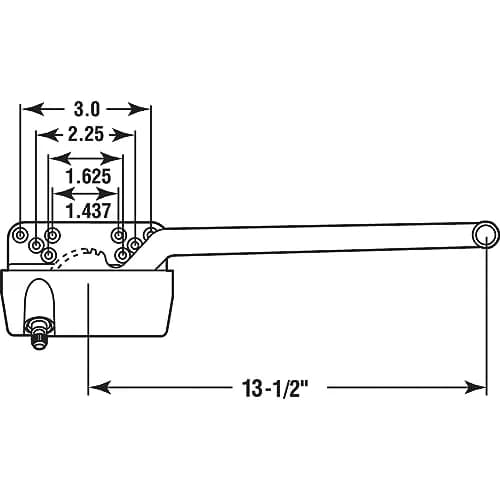 Truth TH 24199 Casement Operator 34.3 cm (13.5 In.) White Right Hand Ellipse | Heavy Duty Diecast Window Hardware thumbnail 2