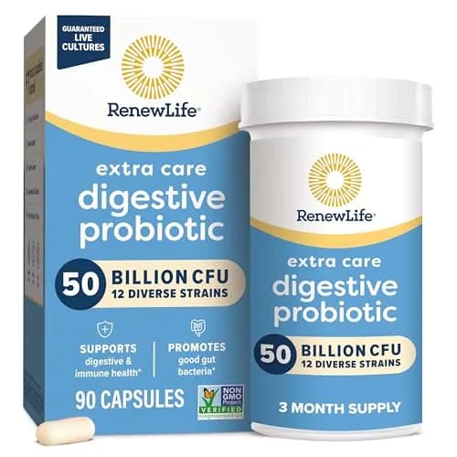 Renew Life Extra Care Digestive Probiotic 50 Billion CFU | Supports Gut, Immunity & Respiratory Health thumbnail 1