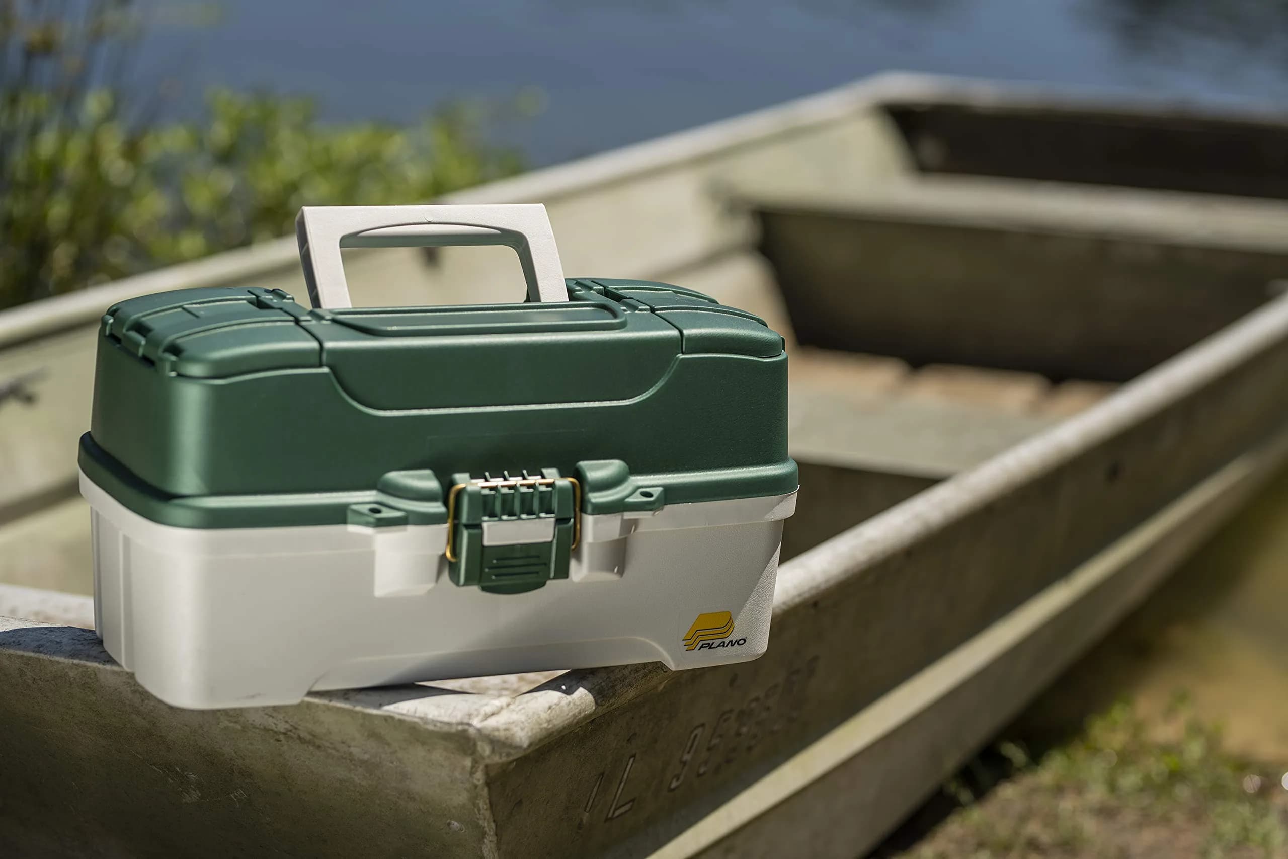 Plano 3-Tray Tackle Box with Dual Top Access, Dark Green Metallic/Off White, 1.8 kg (3.5 lb) | Classic Fishing Storage - view 4