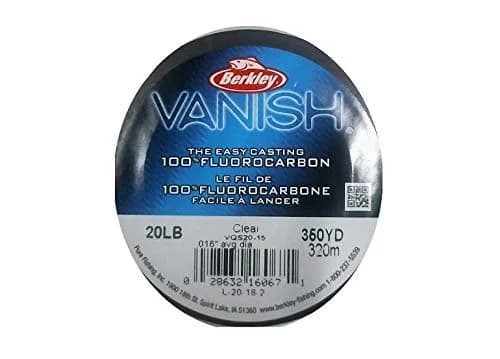 Berkley Vanish Clear Fluorocarbon Fishing Line 3.6kg (8lb) | 228m (250yd) | Virtually Invisible Underwater thumbnail 1