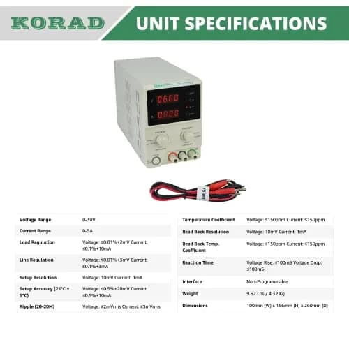 KORAD KD3005D Power Supply 30V 5A | Lab Grade Adjustable DC Linear Power Source thumbnail 5