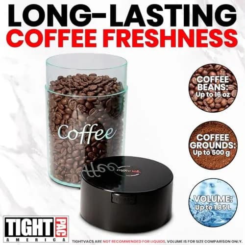 COFFEEVAC 1.85L (1lb) Airtight Vacuum Coffee Container | Keeps Coffee Fresh & Smell-Proof thumbnail 8
