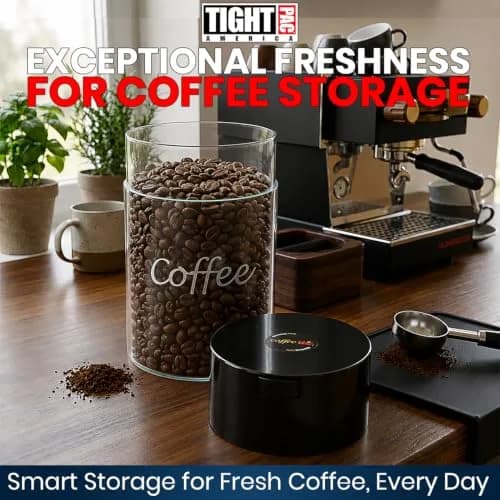 COFFEEVAC 1.85L (1lb) Airtight Vacuum Coffee Container | Keeps Coffee Fresh & Smell-Proof thumbnail 2