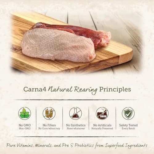 CARNA4 Gentle Quick-Baked Air-Dried Dog Food, Duck Recipe, 3lb | Grain-Free, Digestible & Natural thumbnail 4