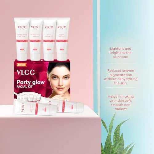 VLCC Party Glow Facial Kit 60gm (2.12 Oz) | Natural Glow for All Skin Types thumbnail 5