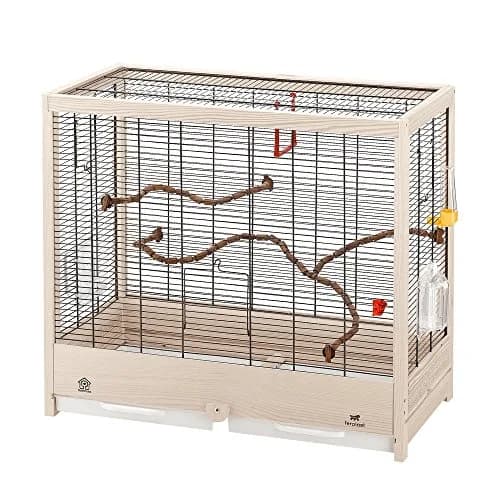 Ferplast Giulietta 5 Bird Wooden Cage, 69 x 34.5 x 58 cm, Black | Eco-Friendly Wooden Bird Home thumbnail 1