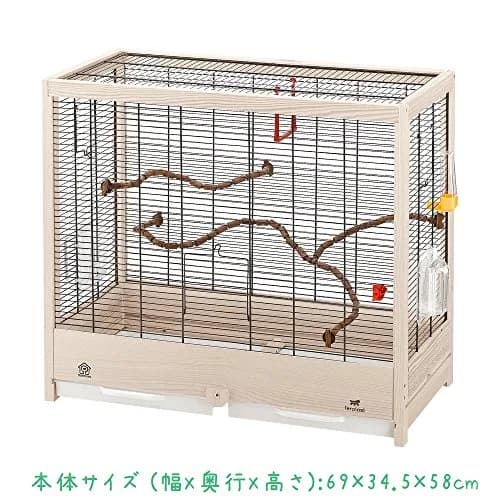 Ferplast Giulietta 5 Bird Wooden Cage, 69 x 34.5 x 58 cm, Black | Eco-Friendly Wooden Bird Home thumbnail 4