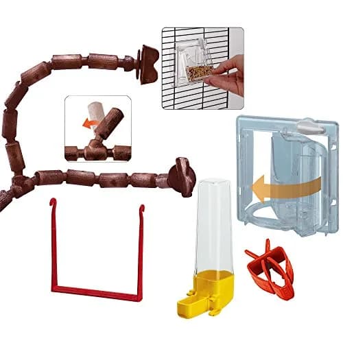 Ferplast Giulietta 5 Bird Wooden Cage, 69 x 34.5 x 58 cm, Black | Eco-Friendly Wooden Bird Home thumbnail 5
