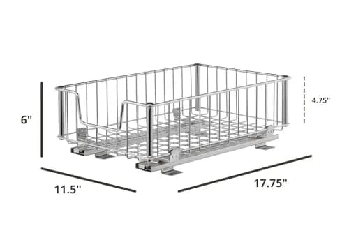 TRINITY Metal Sliding Undersink & Cabinet Drawer 11.5"x17.75"x6" | Smooth 50 lb Capacity for Kitchen & Bathroom thumbnail 4