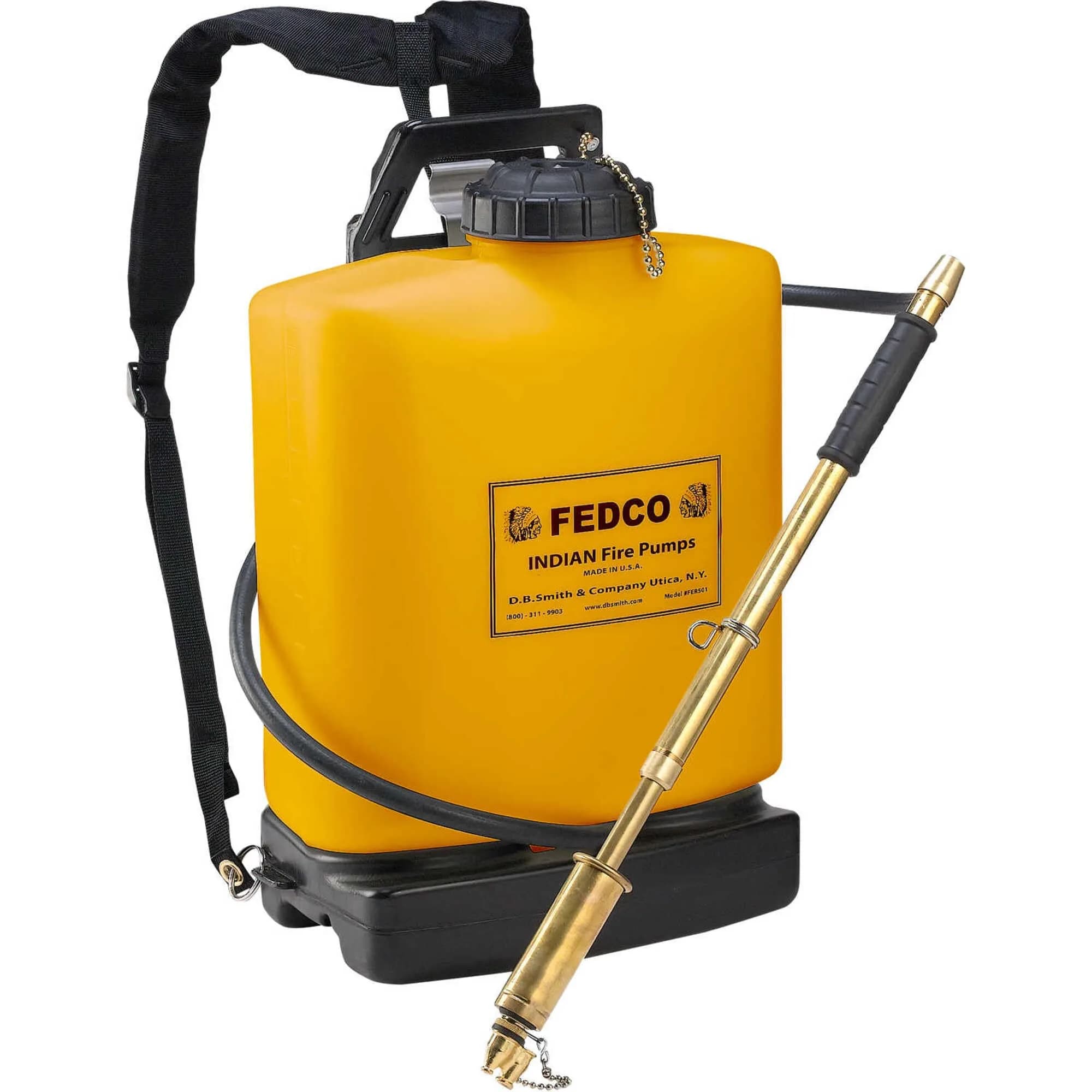 Indian 5 Gallon Poly Fire Pump FER501 | Heavy-Duty, UV-Resistant, Brass Pump (5-Gallon) — Orange