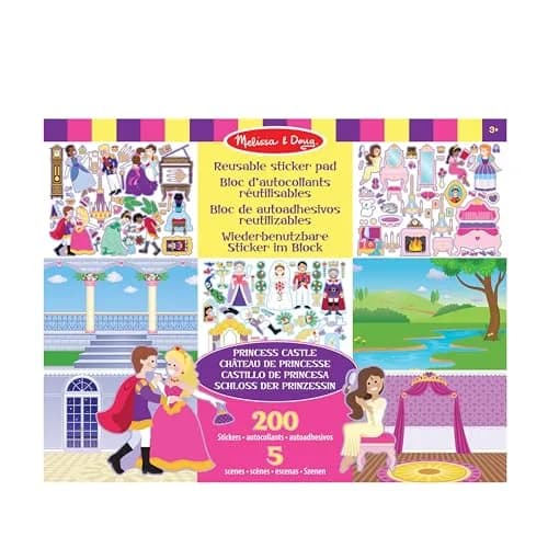 Melissa & Doug Reusable Sticker Pad Set: Fairies, Princess Castle, Play House, Dress-Up | 680+ Stickers thumbnail 6