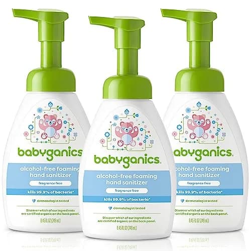 Babyganics Alcohol-Free Foaming Hand Sanitizer, Fragrance Free 253ml (8.45 Fl Oz) | Kills 99.9% of Bacteria thumbnail 1