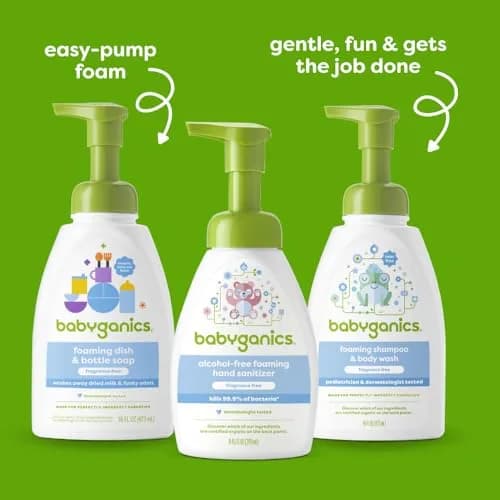 Babyganics Alcohol-Free Foaming Hand Sanitizer, Fragrance Free 253ml (8.45 Fl Oz) | Kills 99.9% of Bacteria thumbnail 4