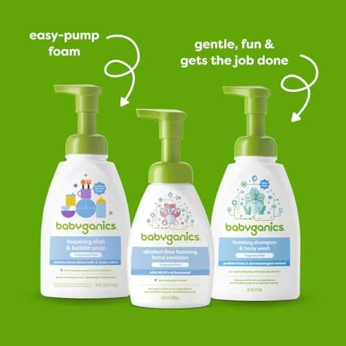 Babyganics Foaming Dish Soap Fragrance Free 48 fl oz (1.42 L) | Gentle Plant-Based Formula thumbnail 4