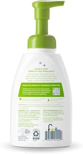 Babyganics Foaming Dish Soap Fragrance Free 48 fl oz (1.42 L) | Gentle Plant-Based Formula thumbnail 2