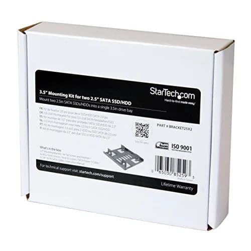 StarTech.com Dual 2.5in to 3.5in SATA Bracket Kit, TAA (BRACKET25X2) | Mounts Two 2.5in Drives in 3.5in Bay thumbnail 6