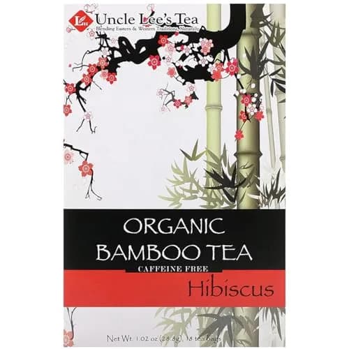 Uncle Lee's Organic Tea Bamboo Hibiscus 18 Tea Bags | Caffeine-Free & Organic Support for Hair, Skin & Nails thumbnail 1