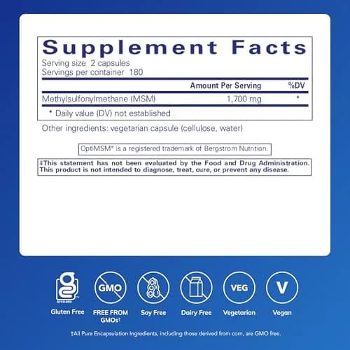 Pure Encapsulations MSM Capsules 360 Count | Sulfur Supplement for Joint Health, Immune Function, Hair, Skin & Nails thumbnail 2