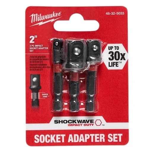 Milwaukee Power Drill Bit Extensions Shockwave Socket Adapter Set, 1/4" Hex | Impact Duty, Durable Alloy Steel (70-120c) thumbnail 2