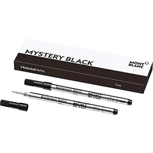 MONTBLANC Rollerball Refills (F) Mystery Black 2 Count (Pack of 1) | Smooth Ink Flow for Executive Business thumbnail 1