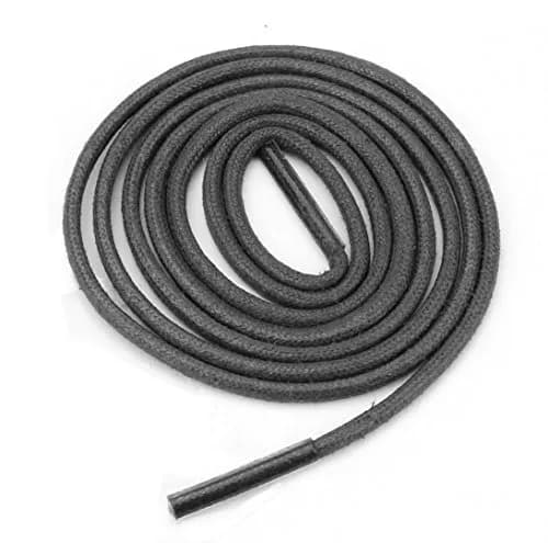 BCB Wear Waxed Cotton Round Shoelaces 1/8" Thick Solid Colors for Dress Shoes (Dark Grey-36) | Durable Wax Coated Laces for Formal Shoes thumbnail 1