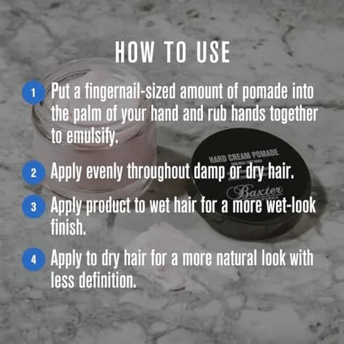 Baxter of California Hard Cream Pomade, 2 Oz | Firm Hold, Natural Finish, Lightweight Styling Cream thumbnail 3