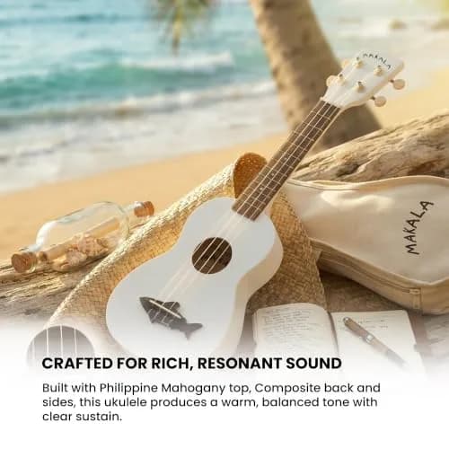 Kala Makala Shark Soprano Ukulele - Great White | Compact, Playful Design for Beginners thumbnail 5