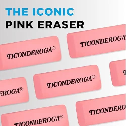 Ticonderoga Pink Wedge Erasers 3 Count | Classic Eraser for Clean Corrections thumbnail 5