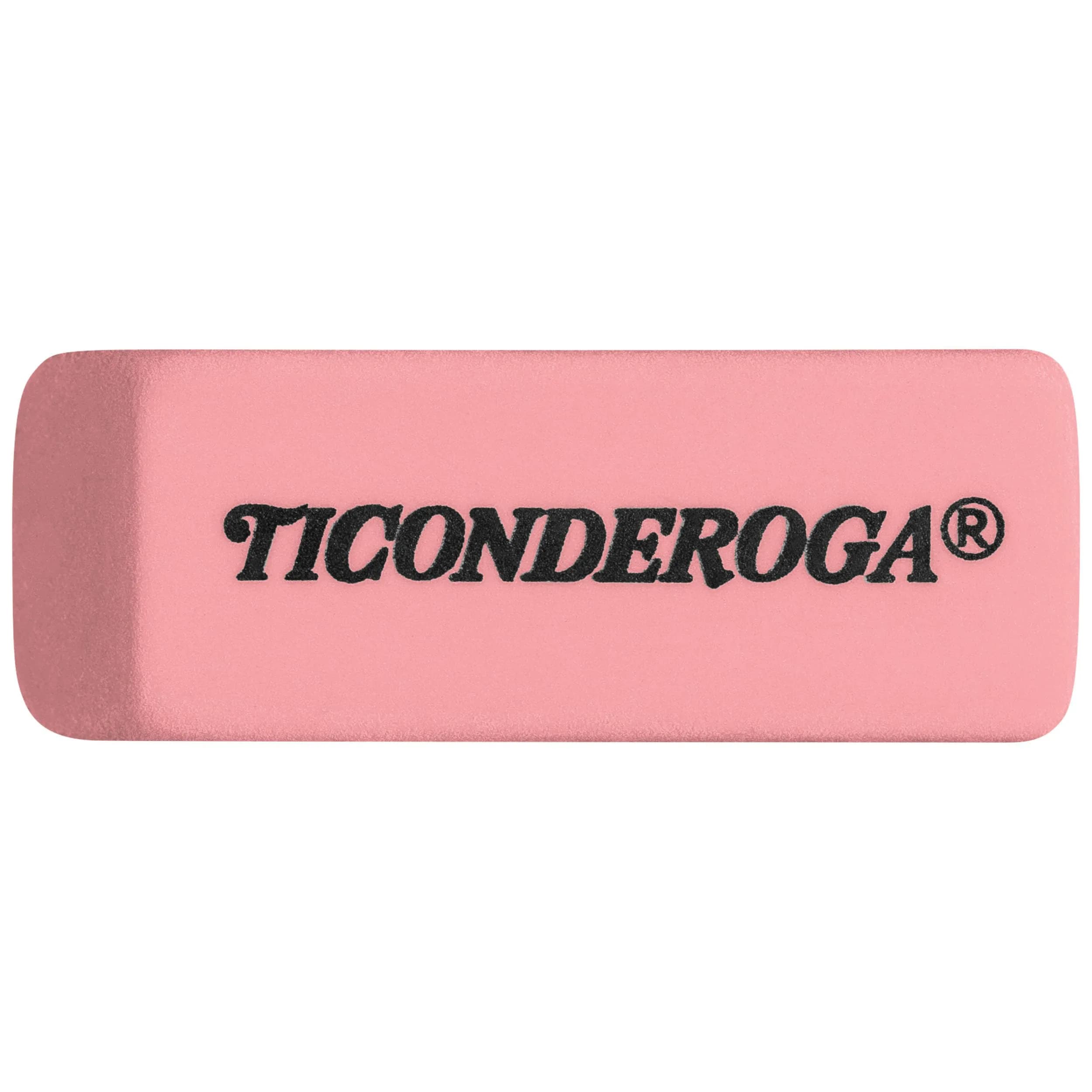 Ticonderoga Pink Wedge Erasers 3 Count | Classic Eraser for Clean Corrections - view 2