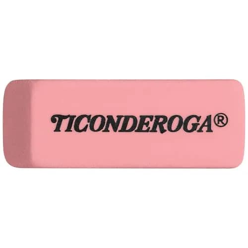 Ticonderoga Pink Wedge Erasers 3 Count | Classic Eraser for Clean Corrections thumbnail 2