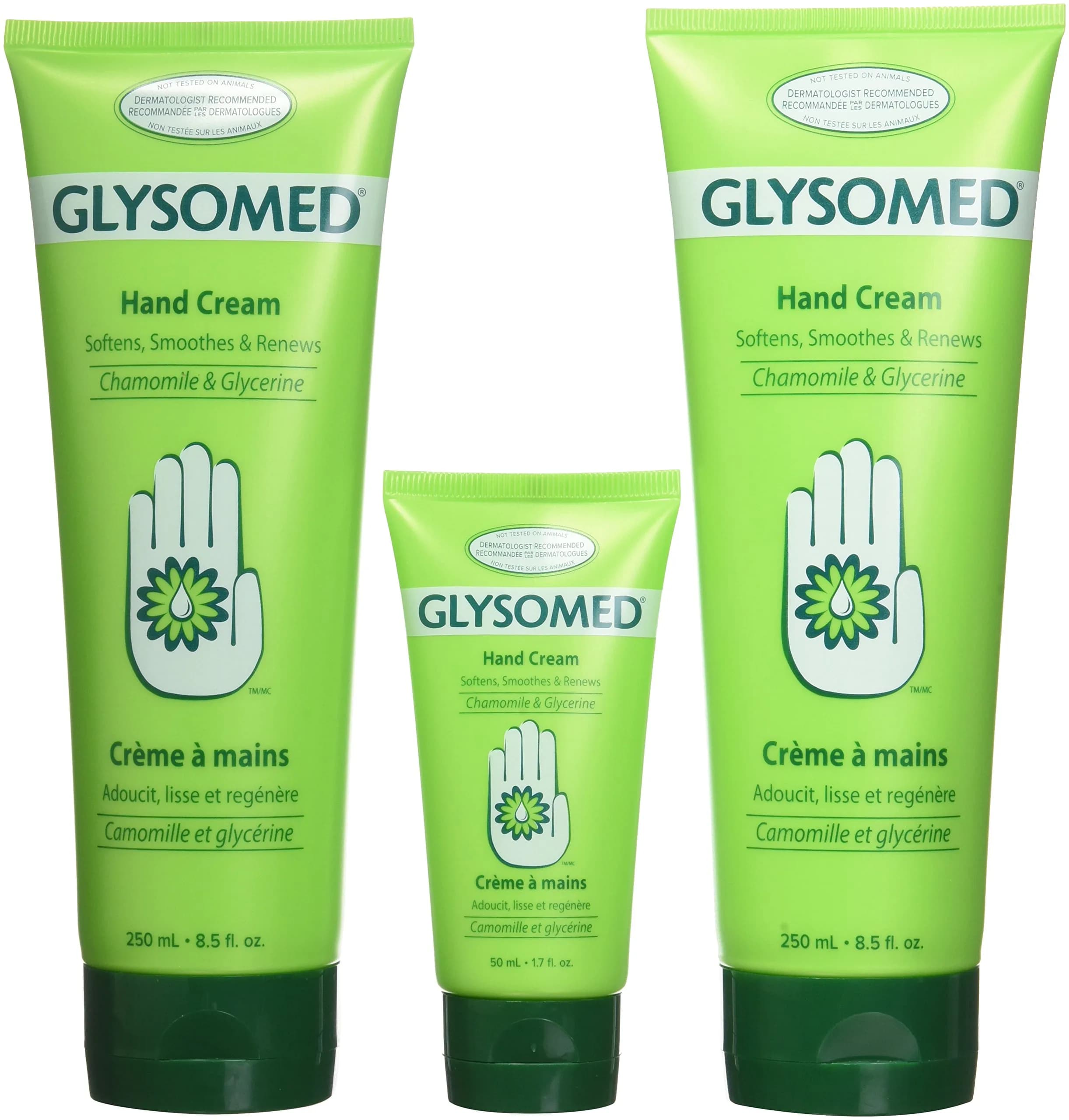 Glysomed Hand Cream Combo 3 Pack (2 X 250ml Large Tubes + 1 X 50ml Purse Size) | Intensive Hydration for Dry Hands