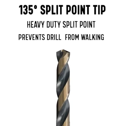 Drill America KFDML Series 1/4" High Speed Steel Twist Drill Bit Pack of 12 | Heavy Duty Self-Centering thumbnail 3