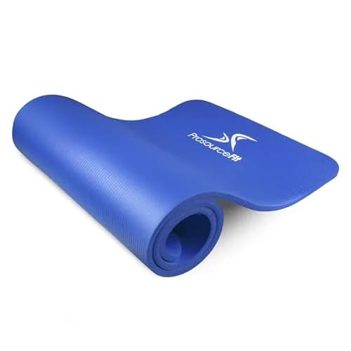 ProSourceFit Extra Thick Yoga and Pilates Mat ½” (13mm) 71-inch Long | High Density Exercise Mat with Comfort Foam and Carrying Strap thumbnail 1