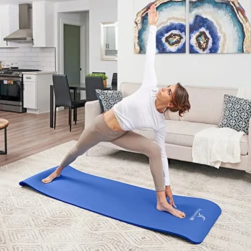 ProSourceFit Extra Thick Yoga and Pilates Mat ½” (13mm) 71-inch Long | High Density Exercise Mat with Comfort Foam and Carrying Strap thumbnail 6