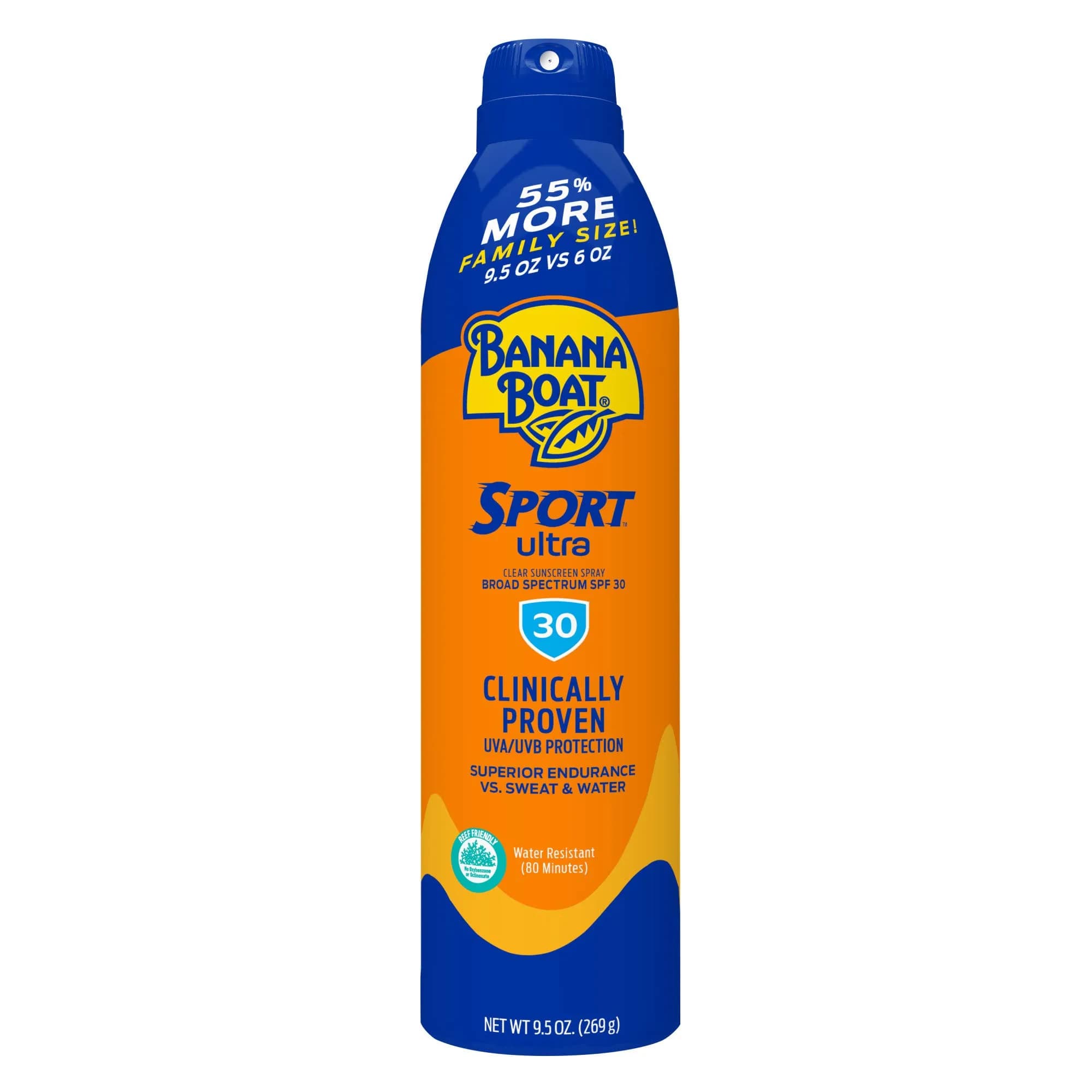 Banana Boat Sport Ultra SPF 30 Sunscreen Spray Family Size 9.5oz | Water Resistant Oxybenzone Free - main product image