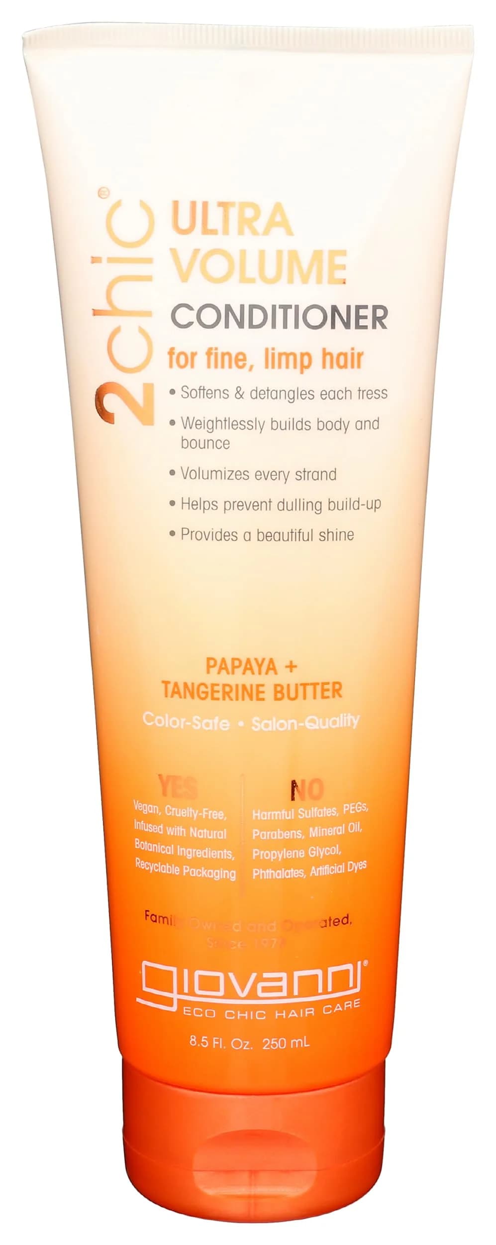 Giovanni 2Chic Papaya Conditioner 8.5 Fl Oz | Volumizing & Detangling for Fine Hair — 8.5 Fl Oz