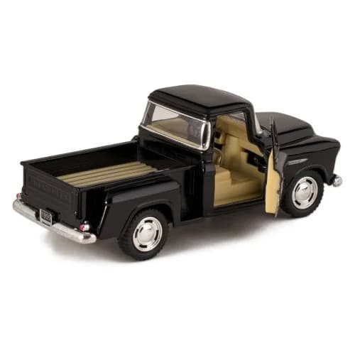 KiNSMART 1955 Chevrolet Stepside Pickup Truck 5 Inch 1:32 Scale Die Cast Metal Little Truck (Black) | Classic American Model thumbnail 2