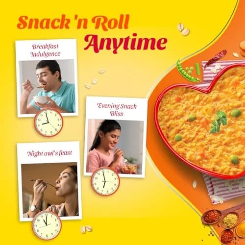 Saffola Classic Masala Oats 39g (1.34 oz) | Ready in 3 Minutes, Vegetarian Indian Breakfast Cereal thumbnail 5