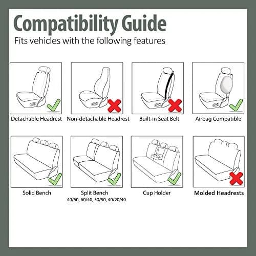 FH Group Full Set Cloth Car Seat Covers - Universal Fit, Low Back, Airbag Compatible, Washable, Red thumbnail 7