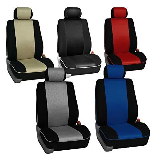FH Group Full Set Cloth Car Seat Covers - Universal Fit, Low Back, Airbag Compatible, Washable, Red thumbnail 8