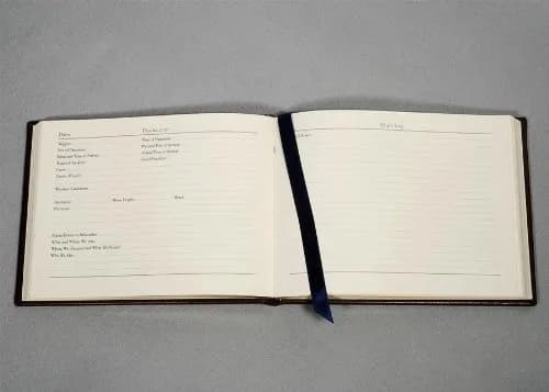 Graphic Image Genuine Leather Ship's Log/Journal, Blue 21.8 cm x 16.9 cm (8.78 x 6.75 inches) | Classic Style Notebook for Sea Voyages thumbnail 2